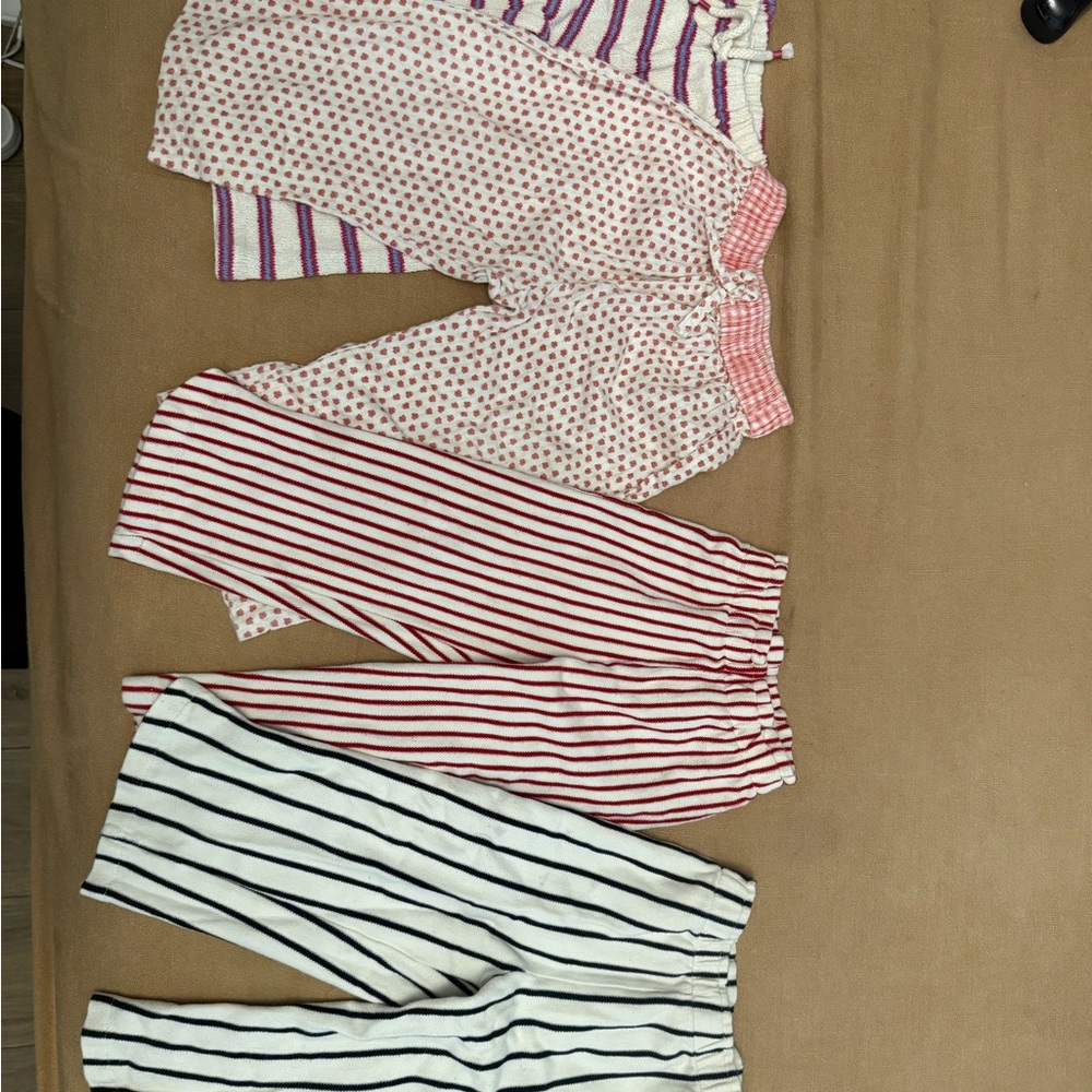Zara Kids Bottoms - Pink, Red, and Black Stripes and Dots